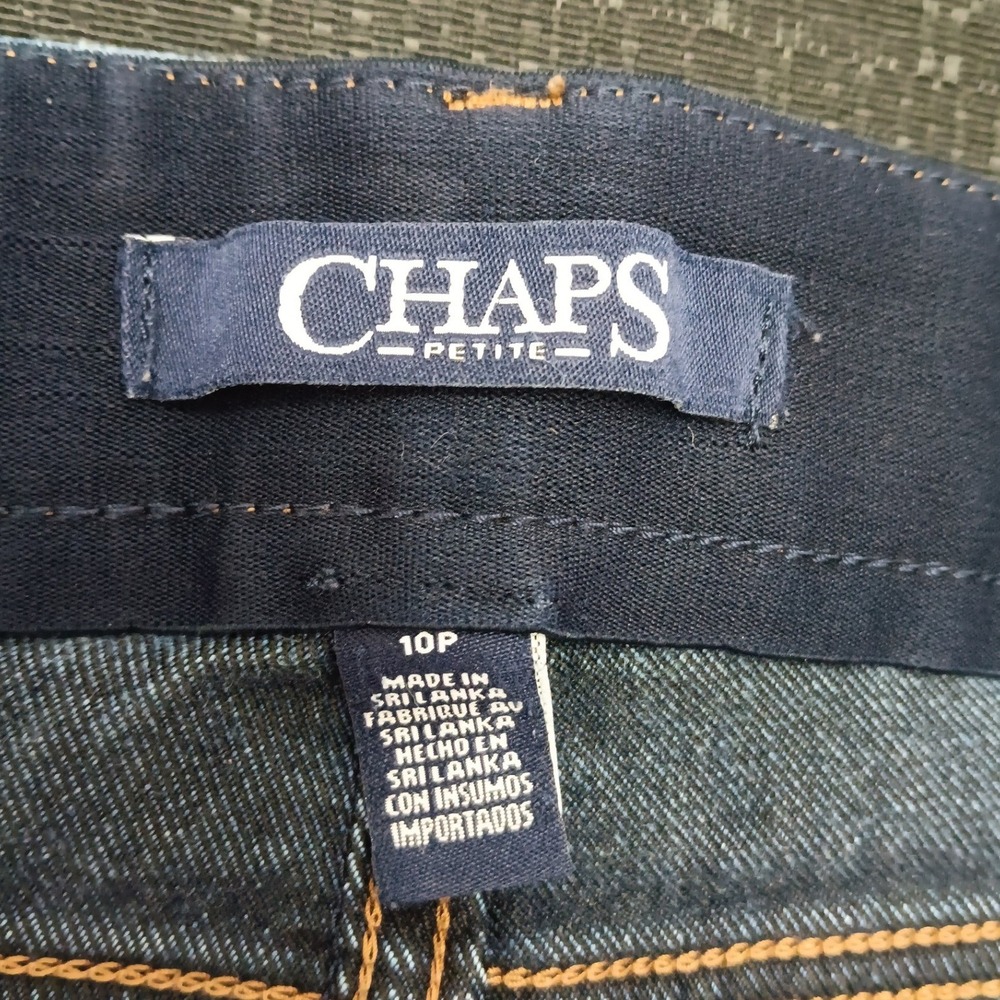 Chaps Petite Womens 10P Medium Wash Skinny Denim Jeans Blue Elastic Waistband - Picture 2 of 13